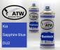 Preview: Kia, Sapphire Blue, DU2: 400ml Sprühdose + 400ml Klarlack - Set, von ATW Autoteile West.